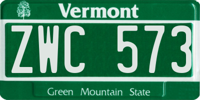 VT license plate ZWC573