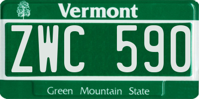 VT license plate ZWC590