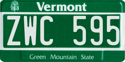 VT license plate ZWC595