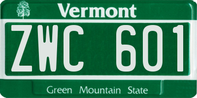 VT license plate ZWC601