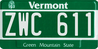 VT license plate ZWC611