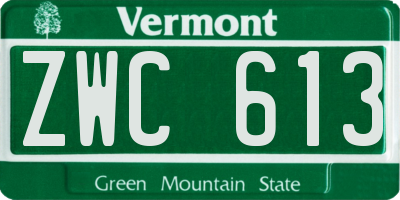 VT license plate ZWC613