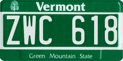 VT license plate ZWC618