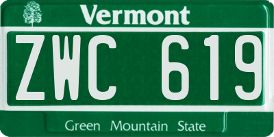 VT license plate ZWC619