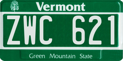 VT license plate ZWC621
