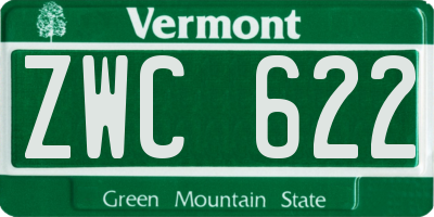 VT license plate ZWC622