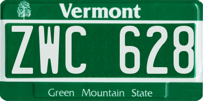 VT license plate ZWC628
