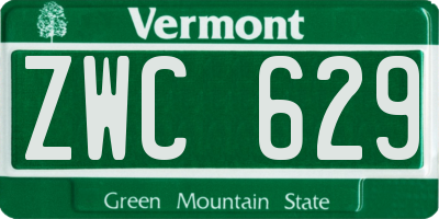 VT license plate ZWC629