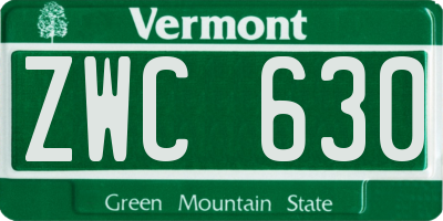 VT license plate ZWC630