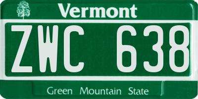 VT license plate ZWC638