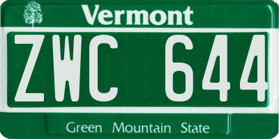 VT license plate ZWC644