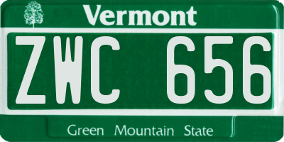 VT license plate ZWC656