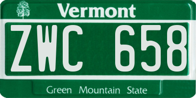 VT license plate ZWC658