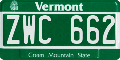VT license plate ZWC662