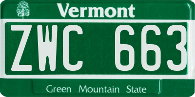 VT license plate ZWC663