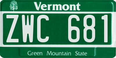 VT license plate ZWC681