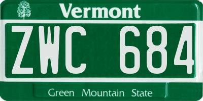 VT license plate ZWC684