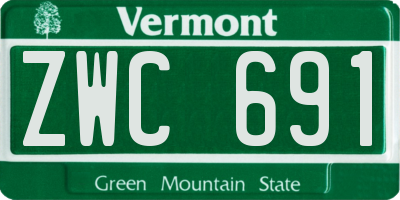 VT license plate ZWC691