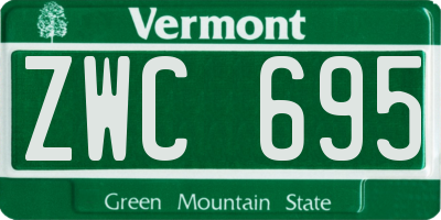 VT license plate ZWC695