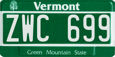 VT license plate ZWC699