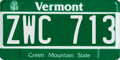 VT license plate ZWC713