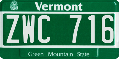 VT license plate ZWC716