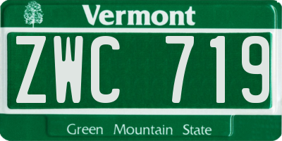 VT license plate ZWC719