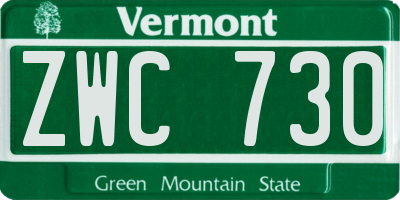 VT license plate ZWC730