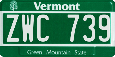 VT license plate ZWC739