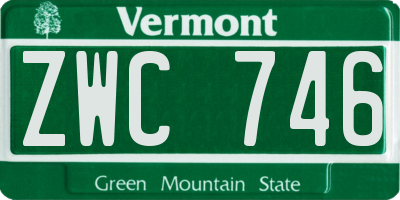 VT license plate ZWC746