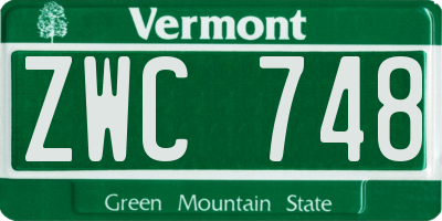 VT license plate ZWC748