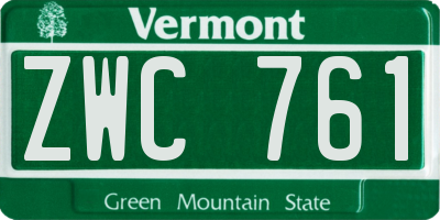 VT license plate ZWC761
