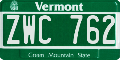 VT license plate ZWC762