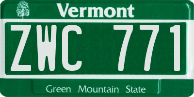 VT license plate ZWC771