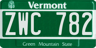 VT license plate ZWC782