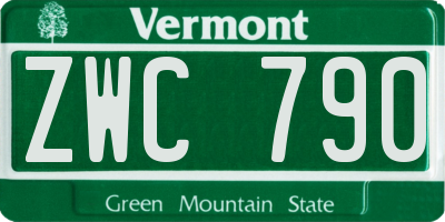 VT license plate ZWC790