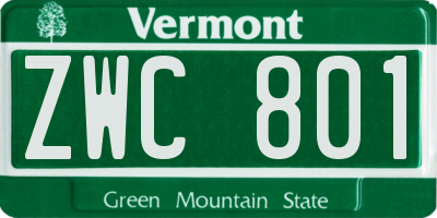 VT license plate ZWC801