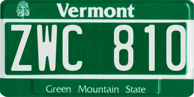 VT license plate ZWC810