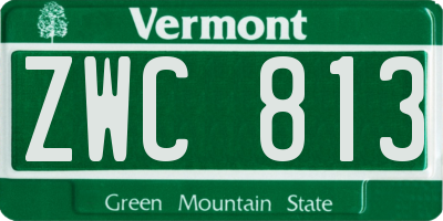 VT license plate ZWC813