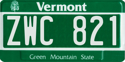 VT license plate ZWC821