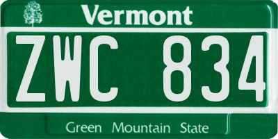 VT license plate ZWC834