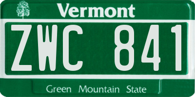 VT license plate ZWC841