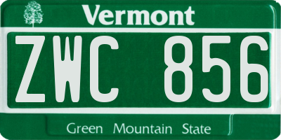 VT license plate ZWC856