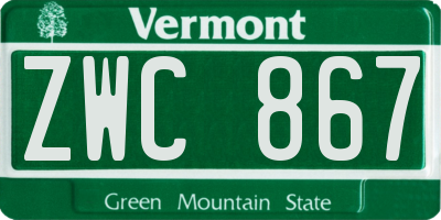 VT license plate ZWC867
