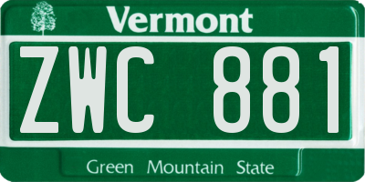 VT license plate ZWC881