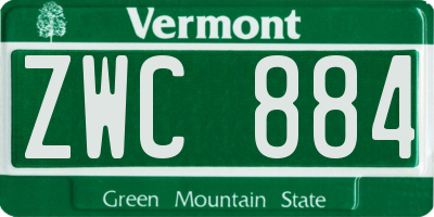 VT license plate ZWC884