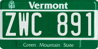 VT license plate ZWC891