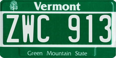 VT license plate ZWC913