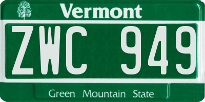 VT license plate ZWC949