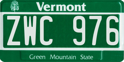 VT license plate ZWC976
